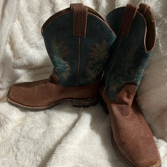 Double H Men's Roper Western Work Boots Size 7.5 EE - Picture 5 of 7